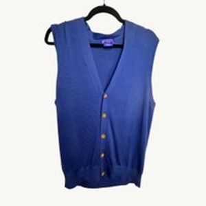 Pendleton Mens Button Vest Blue Silk Blend Medium Grandpa